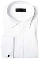 John Miller Tailored Fit Gala shirt wit, Effen