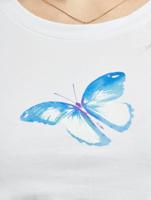 Mister Tee / t-shirt Butterfly Cropped in wit