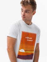 Heren t-shirt met opdruk S1434 V-1A- wit, maat XXL