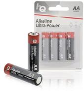 HQ HQLR6/4BL alkaline-batterij AA 4-pack in blisterverpakking, 1,5 V, zwart, rood