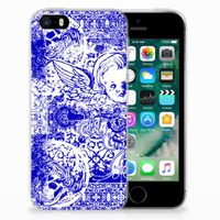 Silicone Back Case Apple iPhone SE | 5S Angel Skull Blauw - thumbnail