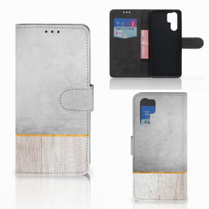 Huawei P30 Pro Book Style Case Wood Concrete