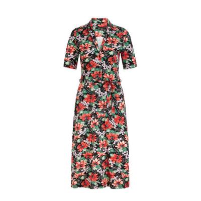 King Louie gebloemde jurk Lola Pacifica zwart/groen/rood King Louie gebloemde jurk Lola Pacifica zwart/groen/rood