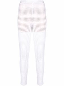 Genny pantalon transparent en maille ajourée - Blanc