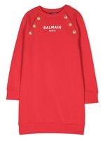 Balmain Kids robe en maille à manches longues - Rouge - thumbnail