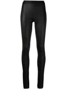 Ann Demeulemeester pantalon skinny en cuir - Noir