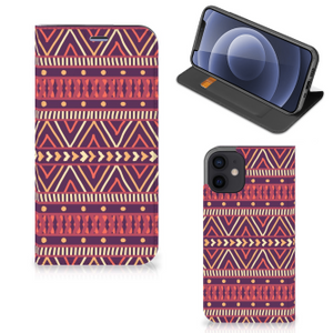 iPhone 12 Mini Hoesje met Magneet Aztec Paars