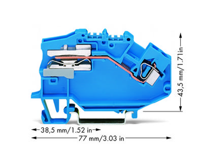 WAGO 781-613 Scheidingsklem 6 mm Spanveer Toewijzing: N Blauw 50 stuk(s)