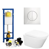 Wisa XS Toiletset set24 Wiesbaden Vesta Rimless 52 cm met Argos of Delos drukplaat - thumbnail