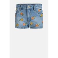 Jill & Mitch by Shoeby gebloemde jeans short Noon light denim