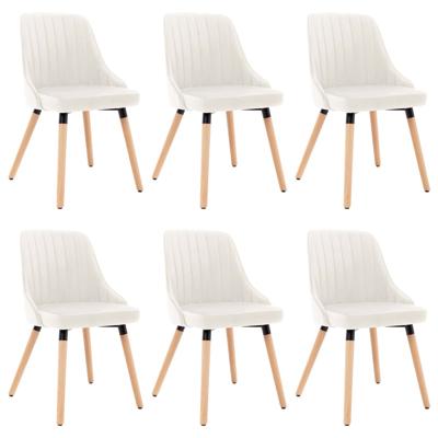 vidaXL Eetkamerstoelen 6 st fluweel crème