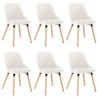 vidaXL Eetkamerstoelen 6 st fluweel crème