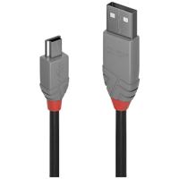 LINDY USB-kabel USB 2.0 USB-A stekker, USB-mini-B stekker 5.00 m Zwart 36725