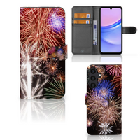 Samsung Galaxy A15 Wallet Case met Pasjes Vuurwerk