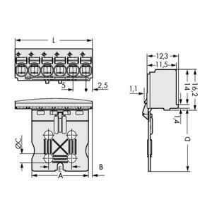 WAGO 2092-1104/002-000 Male behuizing (board) 2092 Totaal aantal polen: 4 Rastermaat: 5 mm Inhoud: 200 stuk(s)