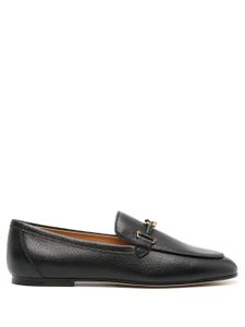 Tod's mocassins en cuir à détail de chaîne - Noir