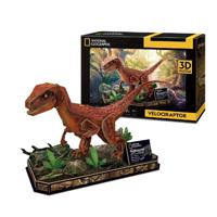 National Geographic Houten 3D Puzzel Velociraptor 63 Stukjes - thumbnail