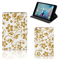 Apple iPad Mini 5 Tablet Cover Gouden Bloemen