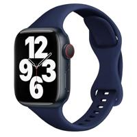 By Qubix - Sportbandje Slim Fit - Donkerblauw - Compatible met Apple Watch 38mm / 40mm / 41mm / 42mm - Compatible Apple watch bandjes