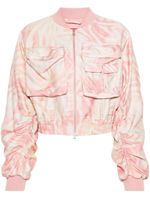 Diesel veste bomber crop à imprimé abstrait - Rose - thumbnail