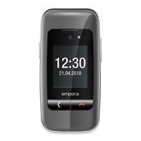EmporiaOne | Senior mobiele telefoon | Flip Phone zonder contract | Mobiele telefoon met noodoproepknop | 2,4-inch display | Spacegrey, grijs/zilver
