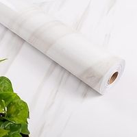 1pc wit marmeren contactpapier, glanzende film, woondecoratie, zelfklevend behang voor kasttafel stoelkamer achtergrondrenovatie Lightinthebox
