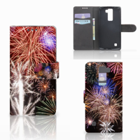 LG K8 Wallet Case met Pasjes Vuurwerk