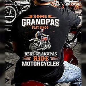 vaderdag papa shirts heren 100% katoen grafisch t-shirt prints letter zwart t-shirt klassiek casual korte mouw comfortabel buiten wat spelen bingo echte rit motorfietsen Lightinthebox