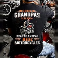 vaderdag papa shirts heren 100% katoen grafisch t-shirt prints letter zwart t-shirt klassiek casual korte mouw comfortabel buiten wat spelen bingo echte rit motorfietsen Lightinthebox - thumbnail