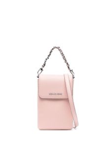 Michael Michael Kors sac à bandoulière en cuir à plaque logo - Rose