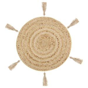 Ronde placemat raffia met franjes naturel 38 cm   -