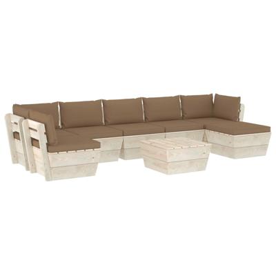 vidaXL 8-delige Loungeset met kussens pallet vurenhout vidaXL 8-delige Loungeset met kussens pallet vurenhout