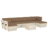vidaXL 8-delige Loungeset met kussens pallet vurenhout
