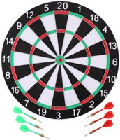 Dartbord - 40,5 cm - tweezijdig - met 6 darts