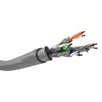Goobay 96094 netwerkkabel CAT 6 A installatiekabel 100 m CAT 6A kabel S/FTP patchkabel halogeenvrij ethernetkabel zonder stekker grijs LAN-kabel 100 meter