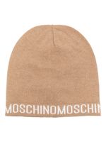 Moschino bonnet à logo en maille intarsia - Tons neutres - thumbnail