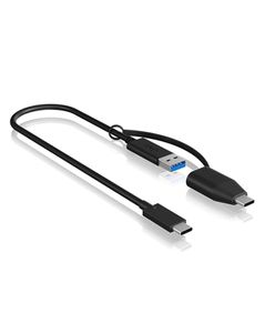 ICY BOX IB-CB033 USB-kabel USB 3.2 Gen 2 (3.1 Gen 2) 0,35 m USB C USB A Zwart