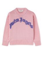 Palm Angels Kids pull en coton à logo brodé - Rose