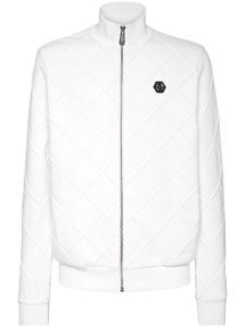 Philipp Plein veste zippée à patch logo - Blanc