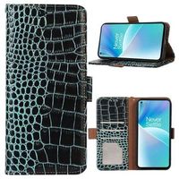 Crocodile Series OnePlus Nord 2T Wallet Leren Hoesje met RFID - Groen