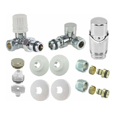 Riko radiator aansluitset haaks-rechts voor zij aansluiting chroom Riko radiator aansluitset haaks-rechts voor zij aansluiting chroom