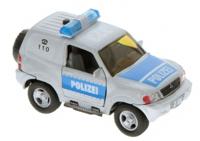 2 Play Duitse Mitsubishi politiewagen pull back L+G 11 cm zilver