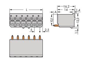 WAGO 2092-1172-1 Male behuizing (board) 2092 Totaal aantal polen: 2 Rastermaat: 5 mm Inhoud: 1 stuk(s)