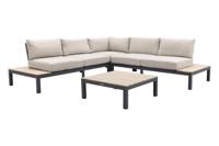 Garden Impressions Nicolle loungeset - Carbon black - Zand - 5-delig