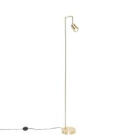 QAZQA - Moderne vloerlamp messing verstelbaar - Java | Woonkamer | Slaapkamer | Keuken - Staal Langwerpig - GU10 Geschikt voor LED - Max. 1 x 35 Watt