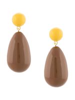 Eshvi boucles d'oreilles ovales - Marron