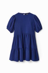 Korte jurk met textuur - BLUE - L