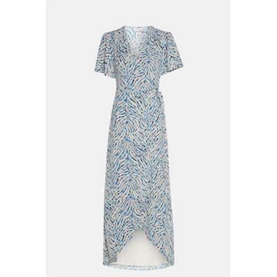 Fabienne Chapot wikkeljurk Archana met all over print blauw/ roze