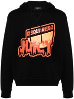 DSQUARED2 hoodie en coton Juicy à logo imprimé - Noir