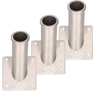 3x stuks vlaggenstokhouders / vlaggenhouders aluminium voor vlaggen tot 32 mm